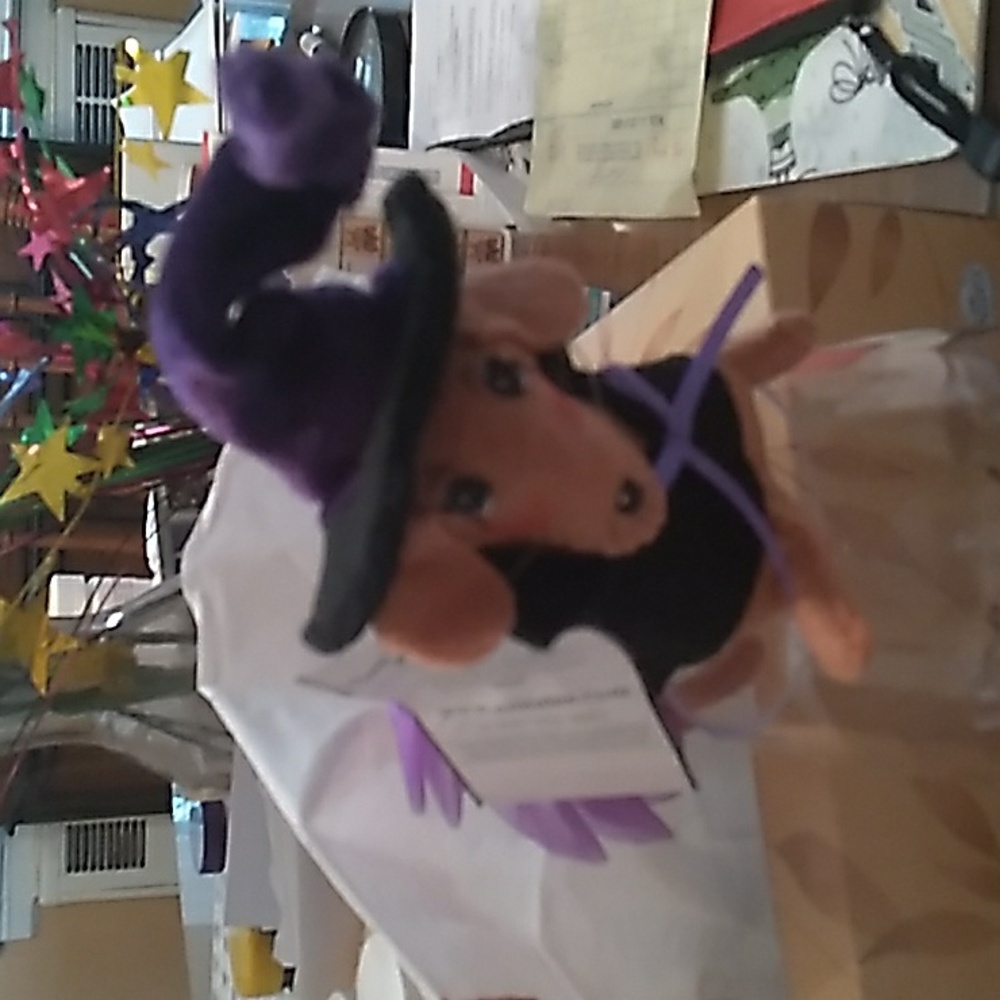 2018 Annalee 5" Dog Witch Halloween Plush Doll 310518 Purple Tutu Retired NWT